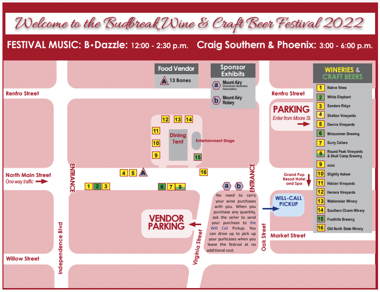 Map of Budbreak Wine & Craft Beer Festival